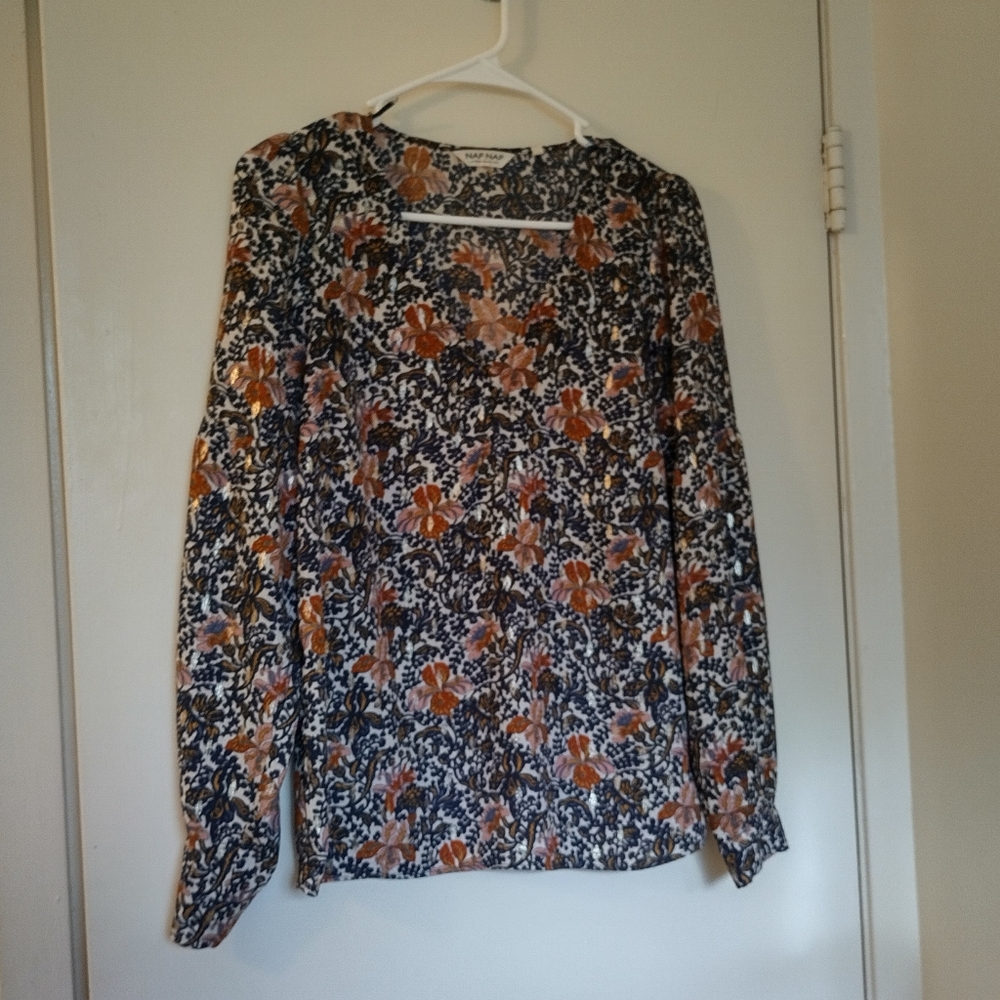 Fancy Print Blouse with Buttons